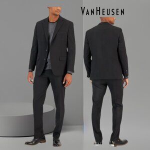 Van Heusen Flex Classic Flat Big Tall Dark Charcoal Business Suit Pants & Jacket